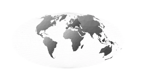 Continentes Mapa Mundo Projecção Aitoff Ilustração Vetorial Atrativa — Vetor de Stock