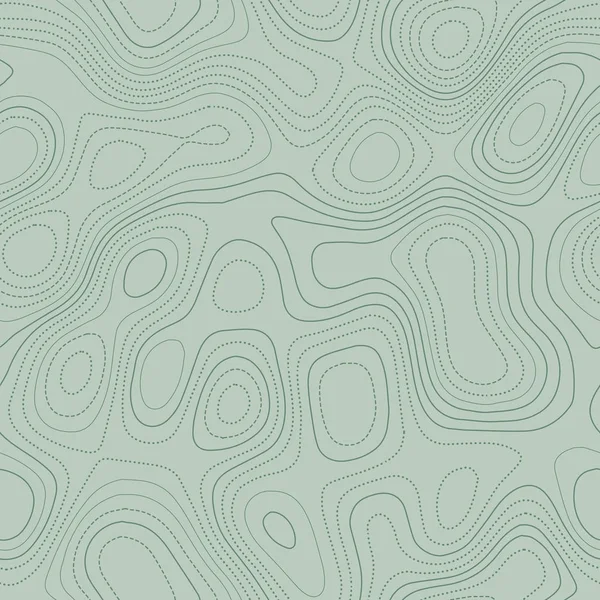 Contour Lines Actual Topographic Map Green Tones Seamless Design Valuable — 스톡 벡터
