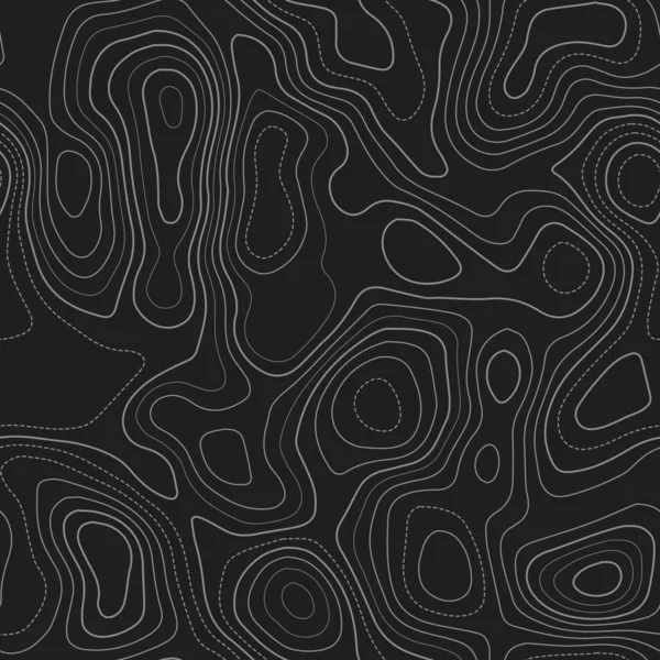 Terrain Topography Actual Topography Map Dark Seamless Design Eminent Tileable — 스톡 벡터