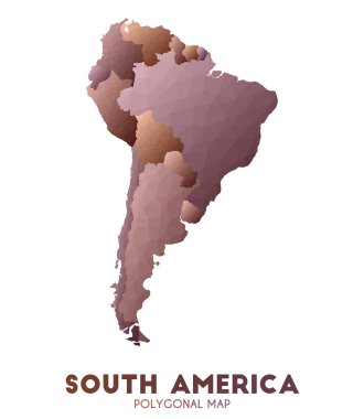 Southamerica Haritası takdire şayan düşük poli tarzı kıta haritası Comely vektör illüstrasyon