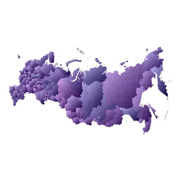 Ryssland karta geometrisk stil land disposition Fair violett vektor illustration — Stock vektor