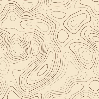 Topografik harita. Gerçek topografik harita. Kusursuz tasarım, görülebilir döşeme izolin deseni. Vektör illüstrasyonu.