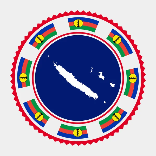 Carimbo Nova Caledónia Logotipo Redondo Com Mapa Bandeira Nova Caledônia —  Vetores de Stock