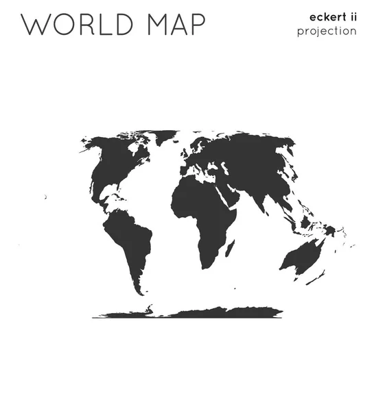 Mappa del mondo Globe in eckert ii proiezione plain style Illustrazione vettoriale moderna — Vettoriale Stock