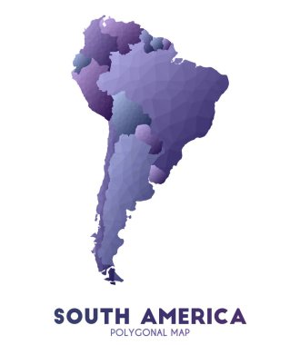 Southamerica Haritası takdire şayan düşük poli tarzı kıta haritası Keyifli vektör illüstrasyon