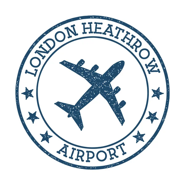 Londra Heathrow Havaalanı logosu Havaalanı damga vektör illüstrasyon Londra aerodrome — Stok Vektör