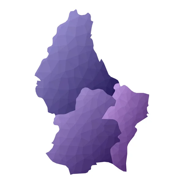 Luxembourg carte Schéma géométrique du pays Illustration vectorielle violette actuelle — Image vectorielle