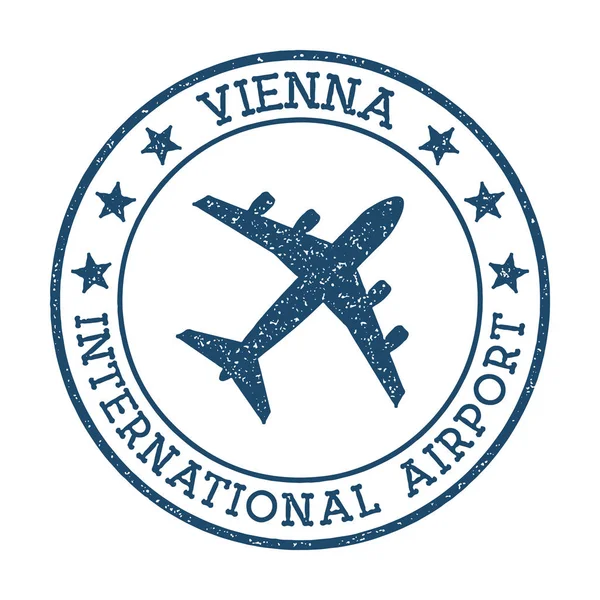 Viyana Uluslararası Havaalanı logosu Havaalanı damga vektör illüstrasyon Viyana aerodrome — Stok Vektör