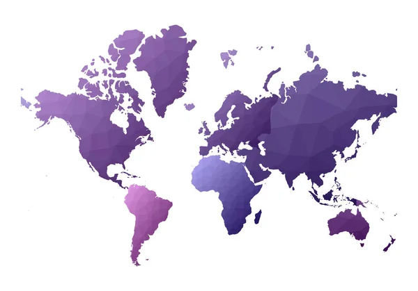 World Map вишукані континенти низького полістилю Векторні ілюстрації — стоковий вектор