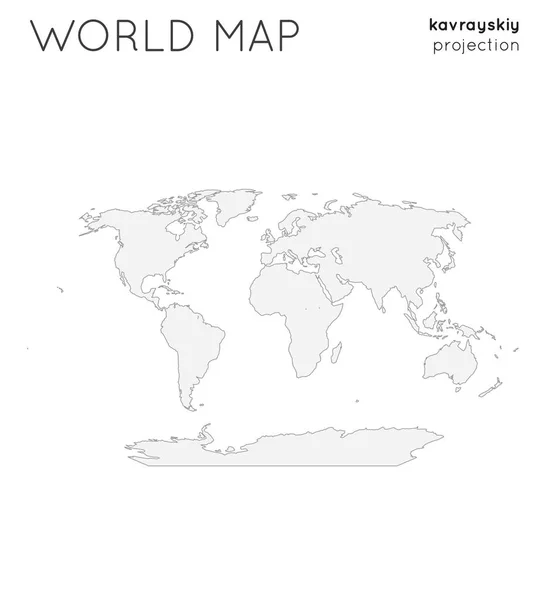 Mappa Del Mondo Globo Proiezione Vii Kavrayskiy Stile Semplice Illustrazione — Vettoriale Stock