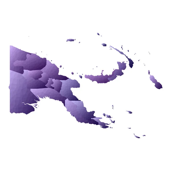 Papua Neuguinea Karte Geometrischer Stil Länderumriss Bezaubernde Violette Vektorillustration — Stockvektor