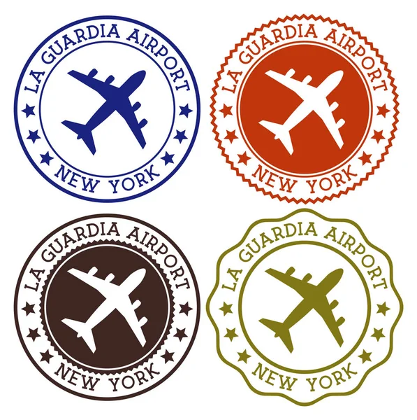 Aéroport Guardia New York Logo Aéroport New York Timbres Plats — Image vectorielle