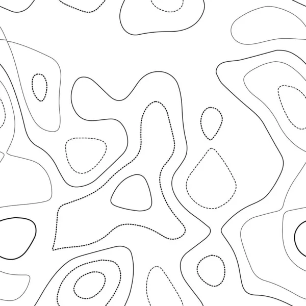 Топографічні лінії карти Актуальна топографічна карта Чорно-білий безшовний дизайн соковита плитка — стоковий вектор