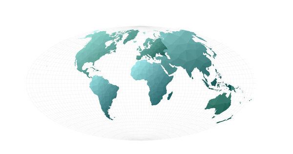 World map Aitoff projection Sightly vector illustration