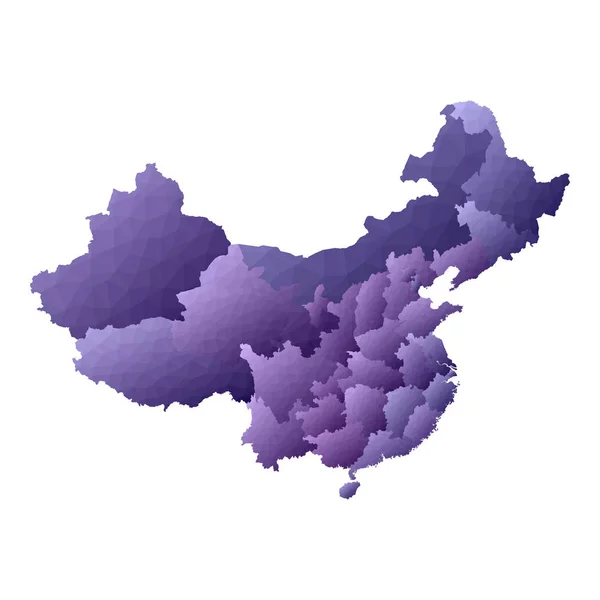 China mapa Estilo geométrico país esboço Encantador violeta vetor ilustração —  Vetores de Stock