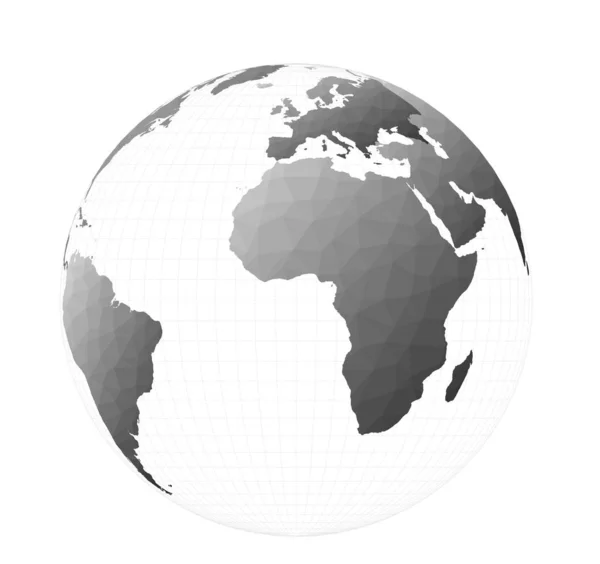 Carte du monde Projection orthographique Belle illustration vectorielle — Image vectorielle