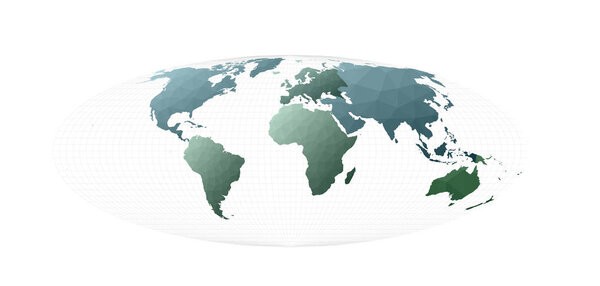 World map Bromley projection Fresh vector illustration