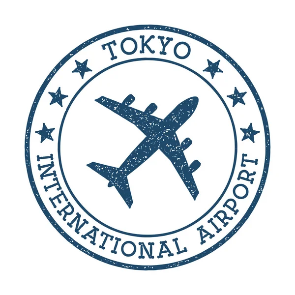 Tokyo Uluslararası Havaalanı logosu Havaalanı damga vektör illüstrasyon Tokyo Aerodrome — Stok Vektör