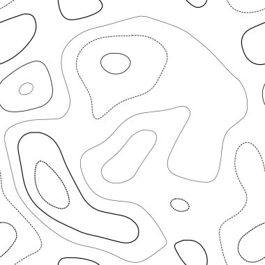 Topografik konturlar takdire şayan topografya Haritası siyah ve beyaz Dikişsiz tasarım sanatsal tileable