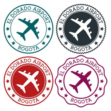 El Dorado Havaalanı Bogota Bogota Havaalanı logosu malzeme renk paleti düz pullar vector
