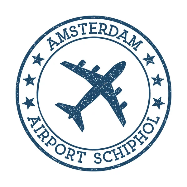 Amsterdam Airport Schiphol Logo Ilustração Vetor Selo Aeroporto Aeródromo Amesterdão —  Vetores de Stock