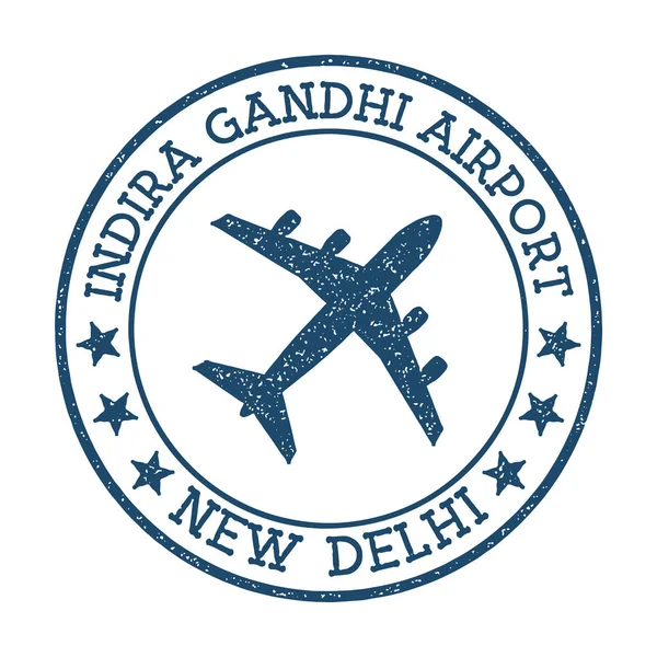 Indira Gandhi Airport New Delhi Logo Airport Stamp Vector Illustration — Stock Vector