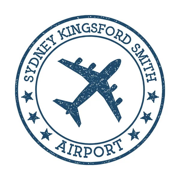 Logo Sydney Kingsford Smith Airport Ilustración Vectorial Sello Aeropuerto Aeródromo — Archivo Imágenes Vectoriales