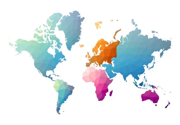 世界地図 低ポリスタイルを切り替える ベクターイラスト — ストックベクタ