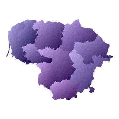 Litvanya harita geometrik stil ülke anahat layık menekşe vektör illüstrasyon