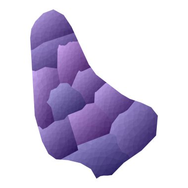 Barbados Haritası geometrik stil ülke anahat narin menekşe vektör illüstrasyon