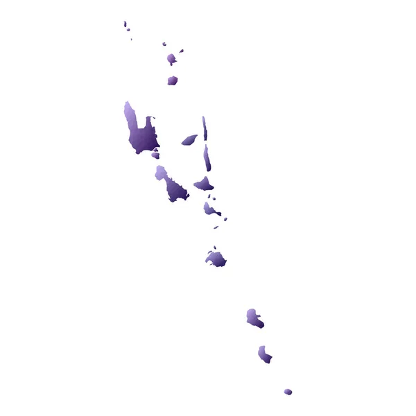 Vanuatu Karte geometrischen Stil Land umreißen leistungsstarke violette Vektor Illustration — Stockvektor