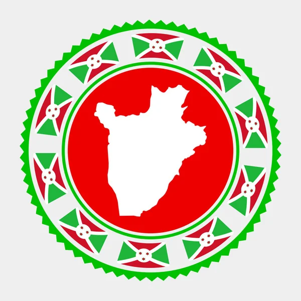 Burundské Placaté Razítko Kulaté Logo Mapou Vlajkou Burundi Vektorová Ilustrace — Stockový vektor
