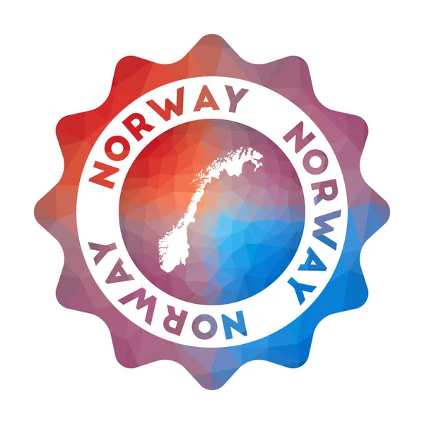 Норвегія Низьким Логарифмом Колоритний Градієнт Подорожує Логотипом Країни Геометричному Стилі — стоковий вектор