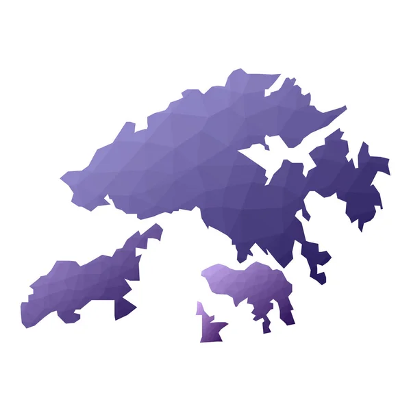 Kaart Van Hongkong Geometrische Stijl Landelijke Omtrek Overweldigende Violette Vector — Stockvector