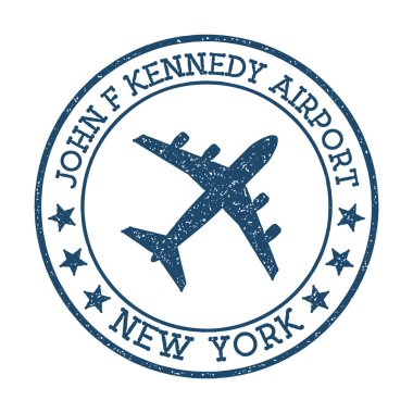 John F. Kennedy Havaalanı logo New York Havaalanı damga vektör illüstrasyonu New York havalimanı