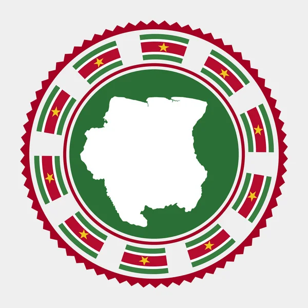 Carimbo Suriname Logotipo Redondo Com Mapa Bandeira Suriname Ilustração Vetorial —  Vetores de Stock
