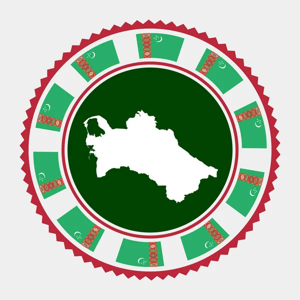 Carimbo Turquemenistão Logotipo Redondo Com Mapa Bandeira Turquemenistão Ilustração Vetorial —  Vetores de Stock