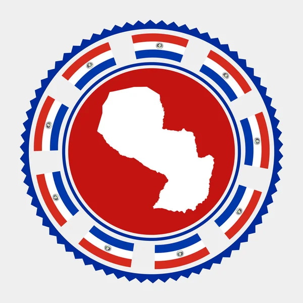 Paraguay platt stämpel Rund logotyp med karta och flagga Paraguay Vector illustration — Stock vektor