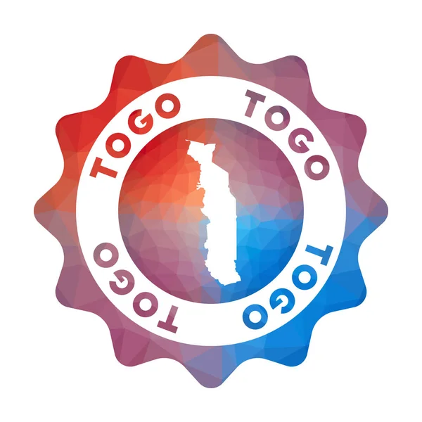 Logotipo de polietileno bajo Togo Logotipo de viaje de degradado colorido del país en estilo geométrico Multicolor — Vector de stock