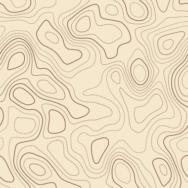 Topografik konturlar Gerçek topografik harita Dikişsiz tasarım zarif fayans izolines desen
