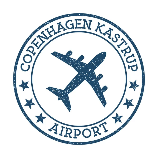Logótipo do aeroporto de Copenhaga Kastrup Ilustração do vetor do selo do aeroporto Aeródromo de Copenhaga —  Vetores de Stock