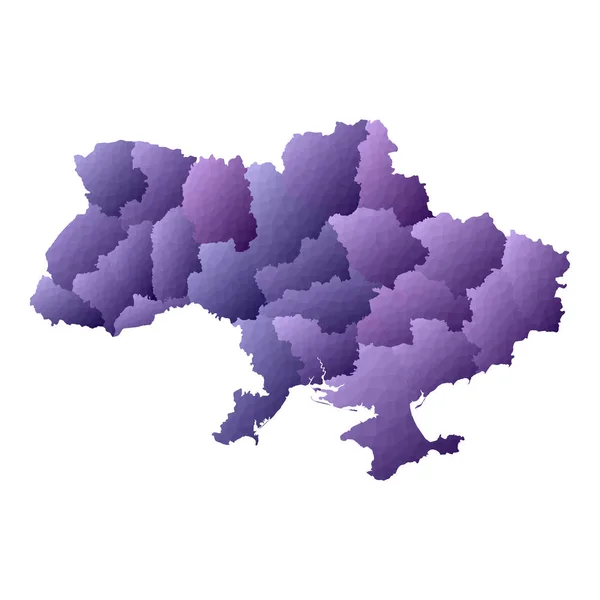 Ucrânia mapa Estilo geométrico país esboço Optimal violeta vetor ilustração — Vetor de Stock
