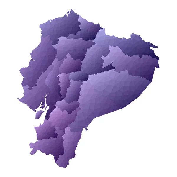 Equador mapa Estilo geométrico país esboço Graciosa ilustração vetorial violeta — Vetor de Stock