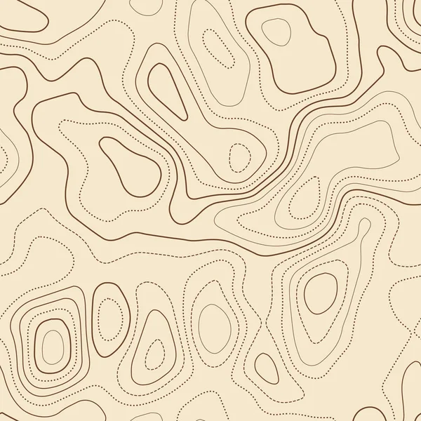 Lignes de carte topographique Carte topographique actuelle Design sans couture beau motif d'isolines carrelables — Image vectorielle