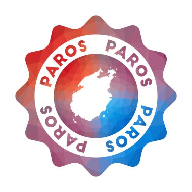 Paros düşük poli logo Geometrik tarzı Adanın renkli gradyan seyahat logosu Multicolored
