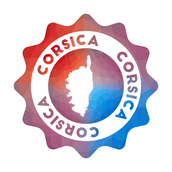 Logotipo de poli bajo de Córcega Logotipo de viaje de degradado colorido de la isla en estilo geométrico Multicolor — Vector de stock