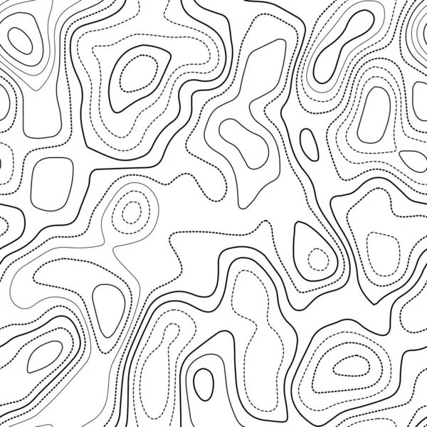 Mapa topográfico Mapa topográfico real Diseño sin costura en blanco y negro excelentes aislamientos de azulejos — Vector de stock