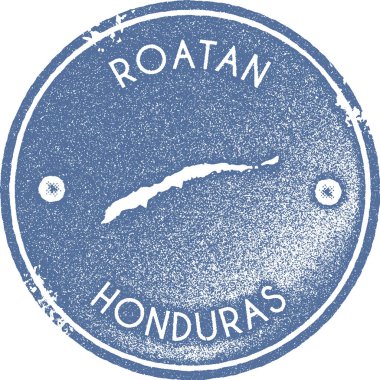 Roatan harita vintage damga Retro tarzı el yapımı etiket rozeti veya öğe seyahat hediyelik eşya Işık için