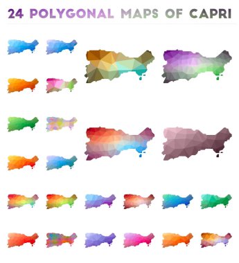 Capri Bright 'ın düşük çokrenkli adanın çokgen haritaları kümesi