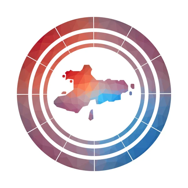 Insignia de Union Island Logotipo de gradiente brillante de la isla en estilo polivinílico bajo Multicolor Union Island — Vector de stock